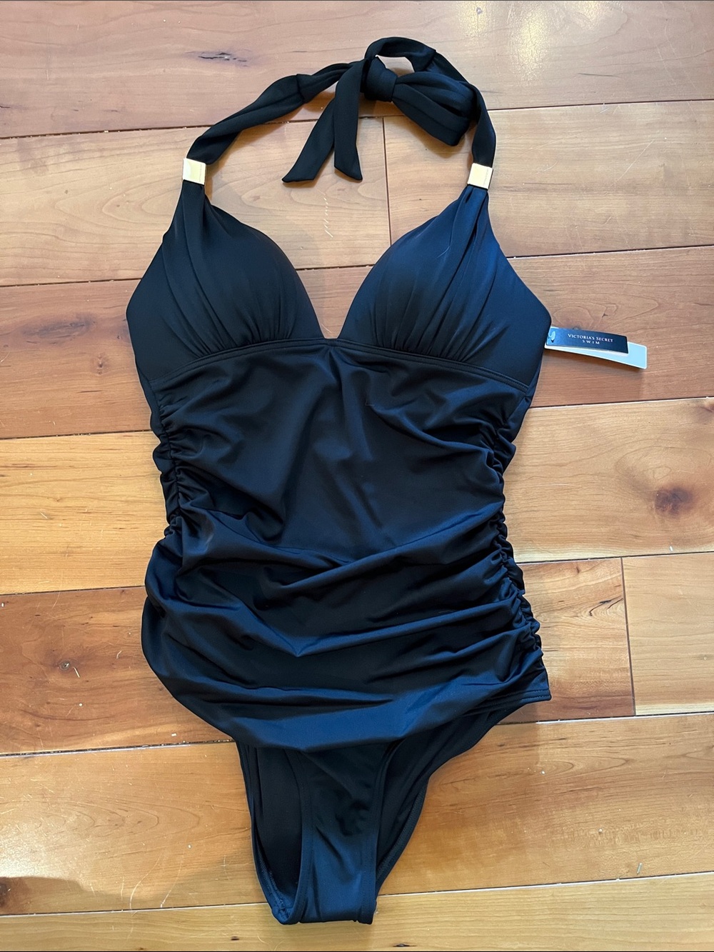 Victoria's Secret Black Halter One-Piece Swimsuit